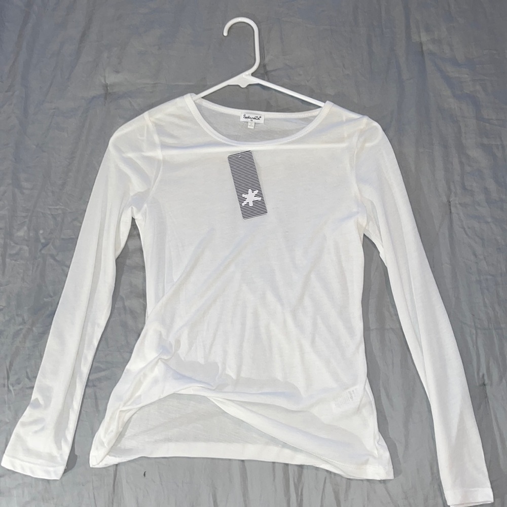 Splendid basic white long sleeve shirt